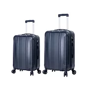 DF travel - 探索城市旅者不凡格調輕量24+28吋2件組行李箱-共6色黑色