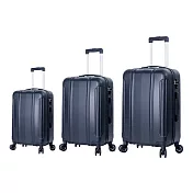 DF travel - 探索城市旅者不凡格調輕量18+24+28吋3件組行李箱-共6色黑色