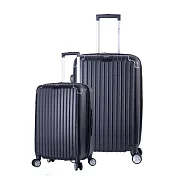DF travel - 升級版多彩記憶玩色硬殼可加大閃耀鑽石紋20+28吋行李箱-共8色黑色