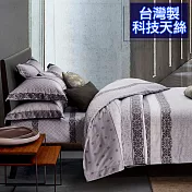 【eyah】MIT台灣製科技天絲雙人床包枕套3件組-支墨