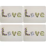 《CreativeTops》Home木質餐墊4入(花之愛)