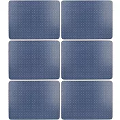 《CreativeTops》Katie復古藍木質餐墊6入(圓點藍M)