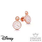 Disney Jewellery迪士尼愛麗絲夢遊仙境 懷錶鍍14K玫瑰金耳釘Alice Wonderland Clock Stud by Couture Kingdom
