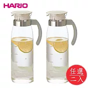 【HARIO】耐熱玻璃冷水壺_1400ml 優惠二入組 (日本製)白色