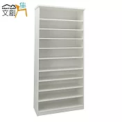 【文創集】羅斯 環保2.8尺塑鋼開放式鞋櫃/玄關櫃(4色可選)白色