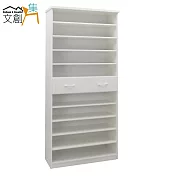 【文創集】羅斯 環保2.8尺塑鋼開放式單抽鞋櫃/玄關櫃(4色可選)白色