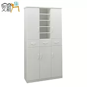 【文創集】多亞 環保3.2尺塑鋼五門三抽鞋櫃/玄關櫃(5色可選)白色