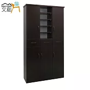 【文創集】多亞 環保3.2尺塑鋼五門三抽鞋櫃/玄關櫃(5色可選)胡桃色