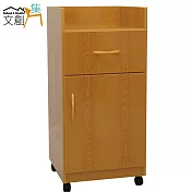 【文創集】艾娜 環保1.4尺塑鋼單門單抽餐櫃/收納櫃(4色可選)原木紋