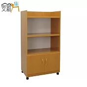 【文創集】莉娜 環保2.2尺塑鋼二門中餐櫃/收納櫃(4色可選)原木紋