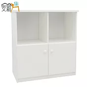 【文創集】娜莎 環保2.8尺塑鋼二門餐櫃/收納櫃(5色可選)白色