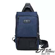 DF BAGSCHOOL - 日系型男百搭尼龍款單肩斜背包-共2色藍色