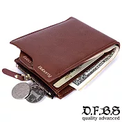DF BAGSCHOOL皮夾 - 型男專屬時尚設計款仿皮短夾-共2色咖色