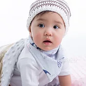 Cutie Bella豆豆印花領巾圍兜 口水巾 可雙面扣 Gray-Elephant