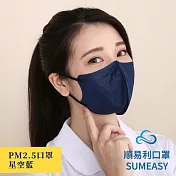 【順易利】MIT 防霾PM2.5口罩 x2盒 (30入/盒)星空藍M號
