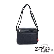 DF BAGSCHOOL - 英倫復古風男士簡約休閒帆布側肩包-共2色黑