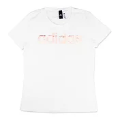 Adidas 女 FOIL LINEAR短袖上衣S白色