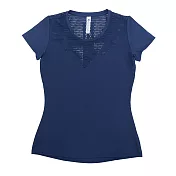 Adidas 女 FEMININE短袖上衣XS深藍