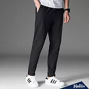 <現貨+預購>抽繩直筒休閒長褲 四色-HeHa-3XL（黑色）