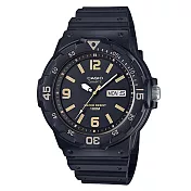 【CASIO】潛水風DIVER LOOK系列錶-黑X金(MRW-200H-1B3)
