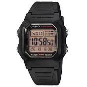 【CASIO】電力＂十＂足黑極數位電子錶(W-800HG-9A)-金面