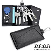 DF BAGSCHOOL皮夾 - 魅力經典型男專屬牛皮款鑰匙包-共2色黑色