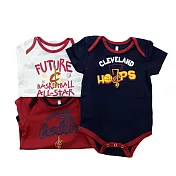 NBA 新生兒包屁衣三件組 騎士隊12M黑色