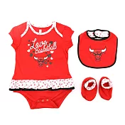 NBA 新生兒包屁衣組合 公牛隊12M紅色