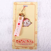 Kapibarasan 水豚君和風系列緞帶手機吊飾。粉