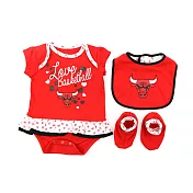 NBA 新生兒包屁衣組合 公牛隊3M紅色