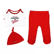 NBA 新生兒長袖包屁衣組合 公牛隊3M紅色