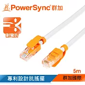 群加 Powersync CAT.6e 1000Mbps 耐搖擺抗彎折 高速網路線 RJ45 LAN Cable【圓線】白色 / 5M (CLN6VAR9050A)