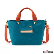 satana - 長頸鹿探出頭拖特包 -深海藍