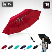 【TDN】日系極簡超撥水自動傘 素色省力回壓自動開收傘B7549S豔紅