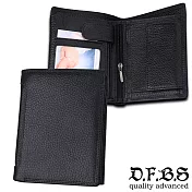 DF BAGSCHOOL皮夾 - 商務型男專屬多收納牛皮款短夾-共2色黑色