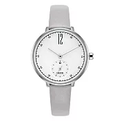 KEZZI珂紫 K-1732 時尚復古小秒設計皮帶錶 - 灰色