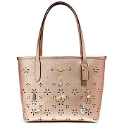 COACH 簍空吊飾防刮托特包-玫瑰金（現貨+預購）玫瑰金