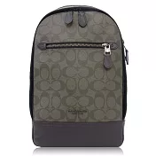 COACH 經典 PVC拼接小牛皮 / 單肩 / 後背包_墨綠