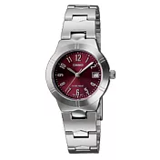 【CASIO】都會流行氣質腕錶-紅(LTP-1241D-4A2)