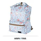 【HAPI+TAS】日本原廠授權 摺疊手提後背包- 藍色海星貝殼