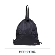 【HAPI+TAS】日本原廠授權 摺疊束口後背包- 黑色格紋