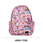 【HAPI+TAS】日本原廠授權 摺疊防盜條後背包- 粉色旅遊景點