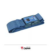 【CROWN 皇冠】TSA美國海關密碼鎖 防盜行李箱束帶 二色可選天空藍