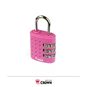 【CROWN 皇冠】三碼密碼鎖 鎖頭掛鎖 二色可選 粉紅色