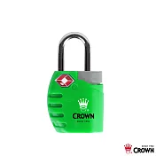 【CROWN 皇冠】TSA 鑰匙海關鎖 鎖頭掛鎖(三色可選)螢光綠色