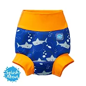 Splash About 3D加強版 游泳尿布褲 - 亮橘鯊魚L亮藍