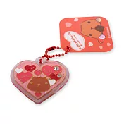 Kapibarasan 水豚君粉粉愛心系列珠鍊鑰匙圈-粉