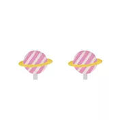 Snatch X 日日野餐 繽紛星球系列貼耳耳夾 -粉紅條紋星球