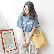 純色單肩兩用帆布托特包  質感薑黃