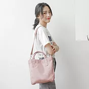 純色單肩兩用帆布托特包  乾燥玫瑰粉